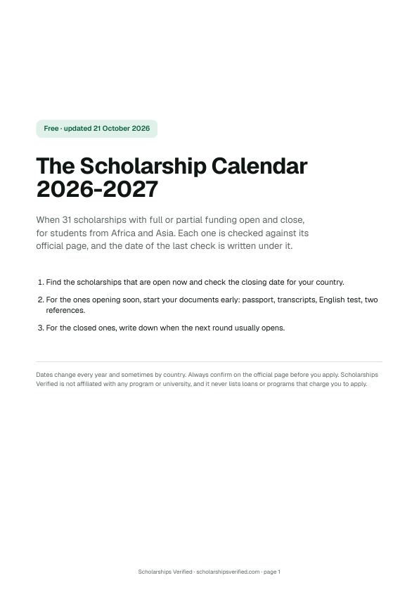 Cover of the scholarship calendar